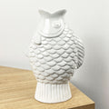 22cm Ceramic Fish Vase - White