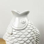 22cm Ceramic Fish Vase - White