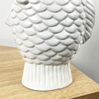 22cm Ceramic Fish Vase - White