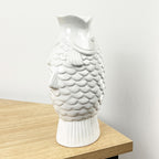 22cm Ceramic Fish Vase - White