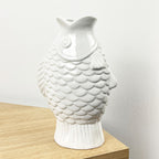 22cm Ceramic Fish Vase - White