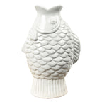 22cm Ceramic Fish Vase - White