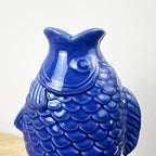 22cm Ceramic Fish Vase - Blue
