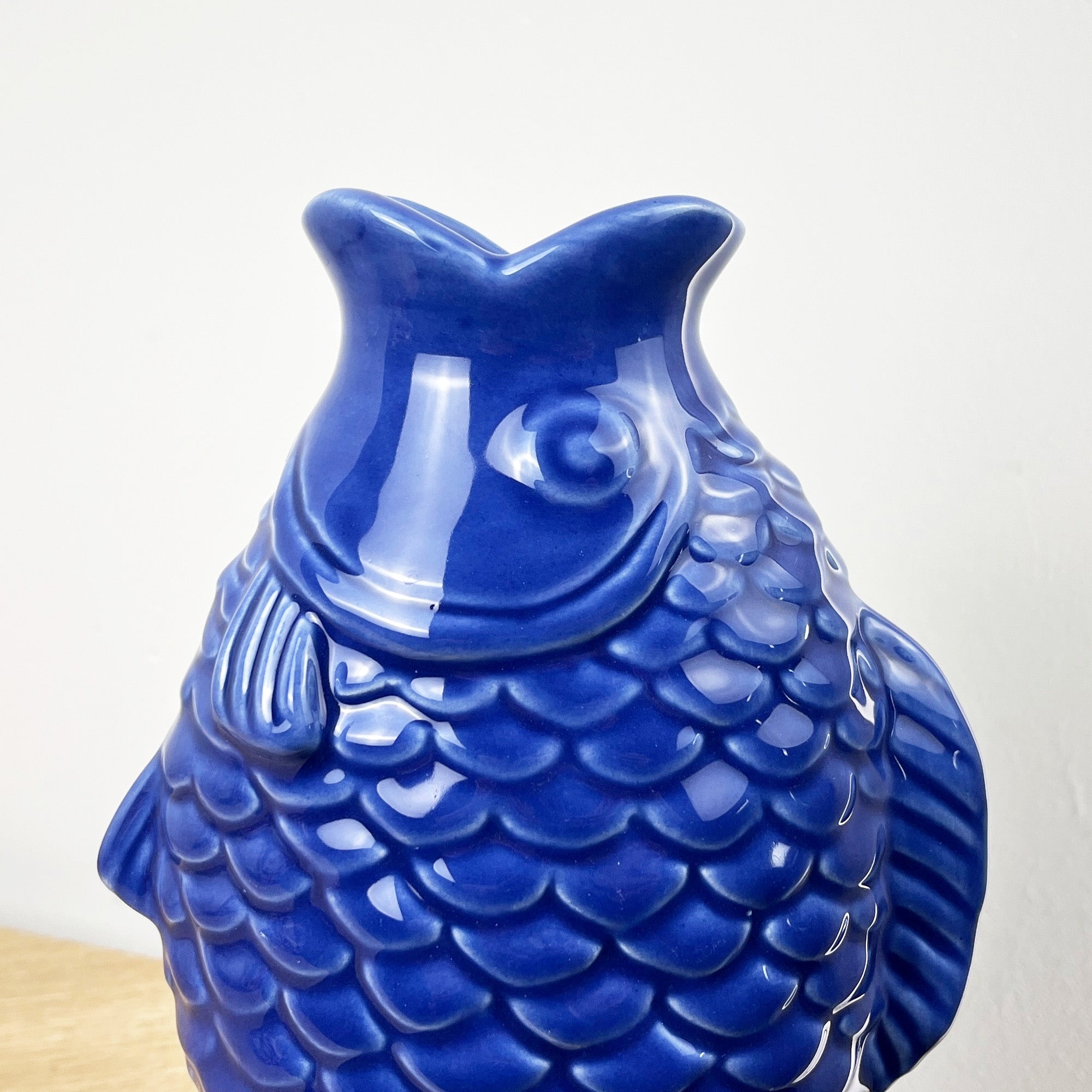 22cm Ceramic Fish Vase - Blue