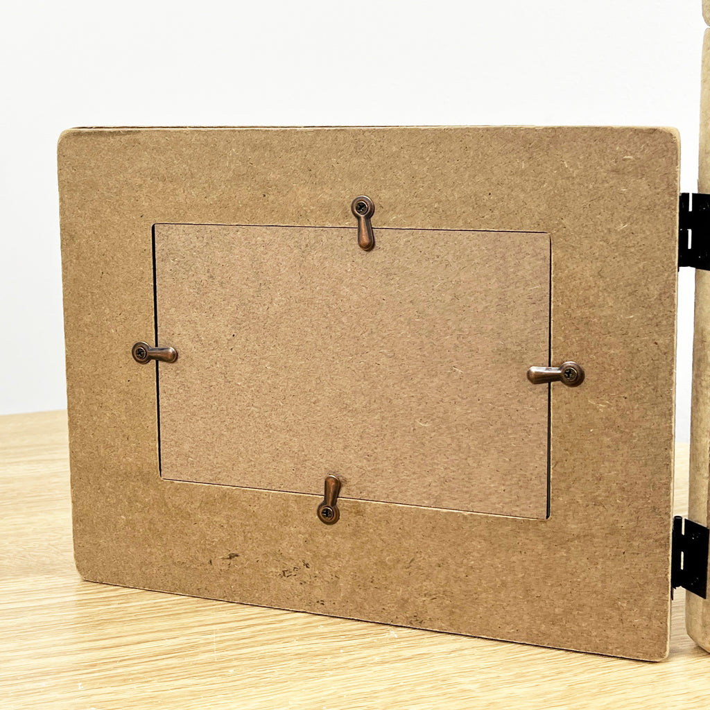 Nautical Driftwood Style Hinged Double Photo Frame - Wood