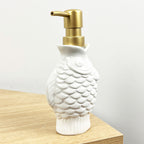 2 x White Fish Lotion Dispensers - Ceramic