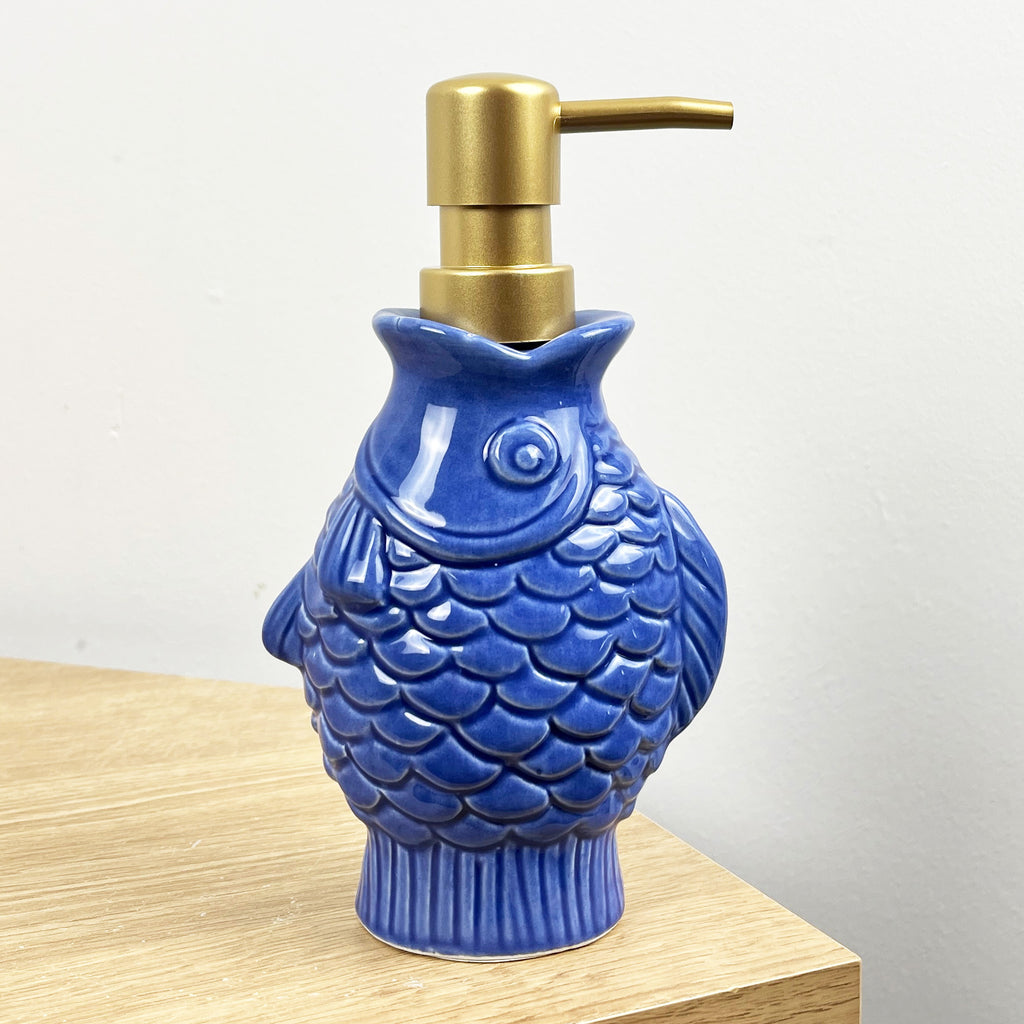 2 x Blue Fish Lotion Dispensers - Ceramic