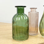 3 Piece Glass Bud Vase Set - Green & Pink Mix