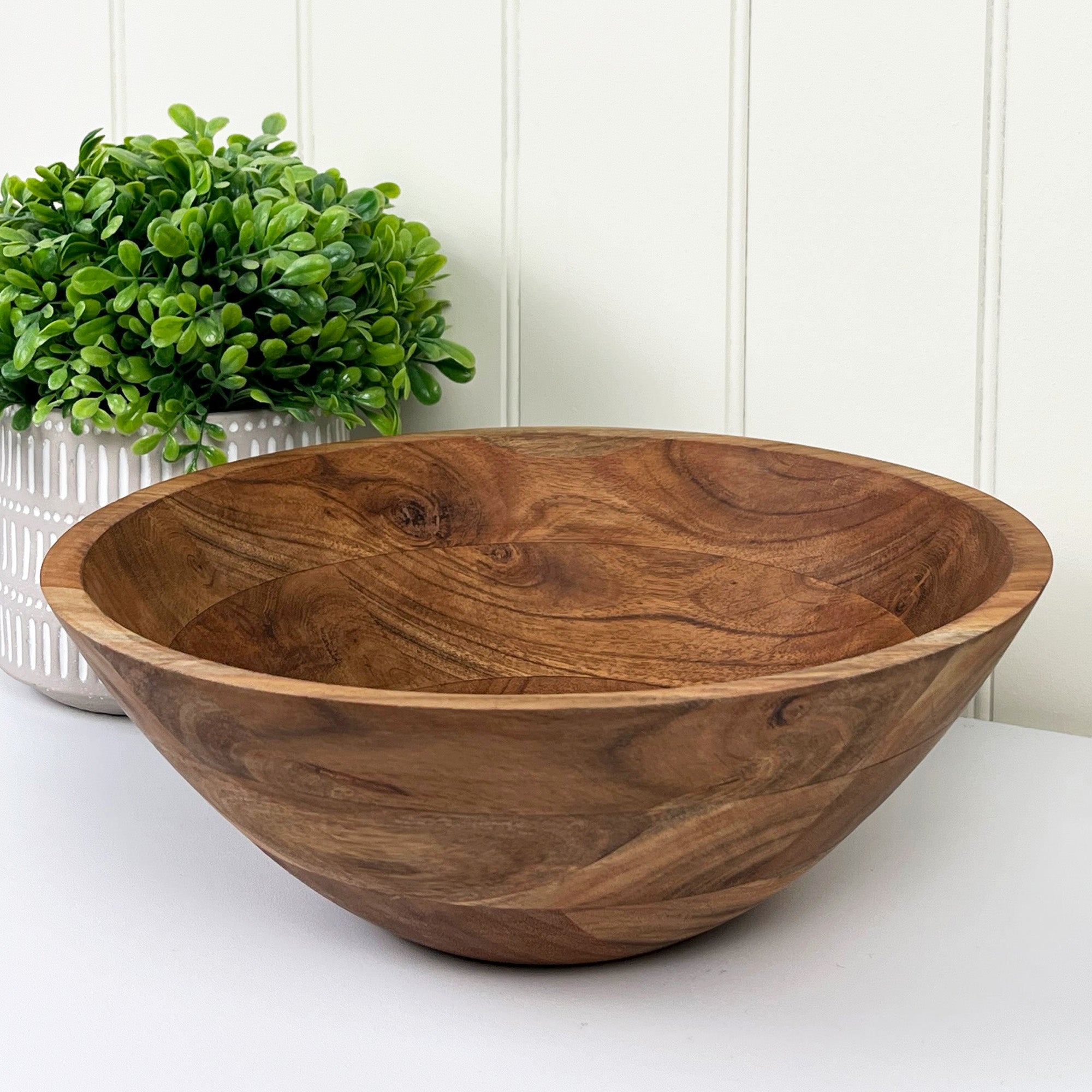 30cm Large Round Acacia Wood Decorative Bowl