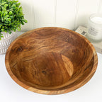 30cm Large Round Acacia Wood Decorative Bowl