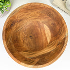 30cm Large Round Acacia Wood Decorative Bowl