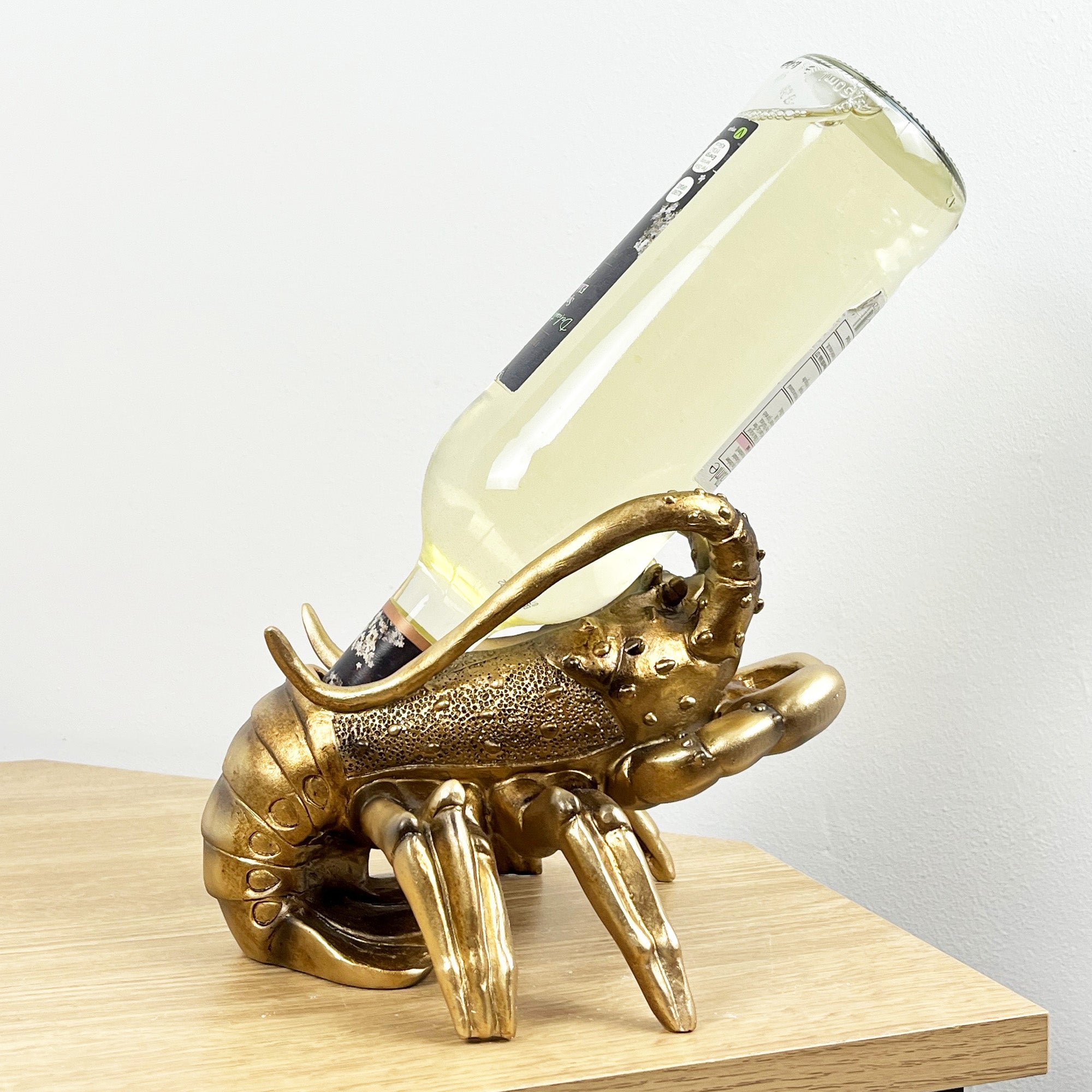 Gold Lobster Single Wine Bottle Holder for Table – Resin