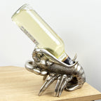 Silver Lobster Single Wine Bottle Holder for Table – Resin