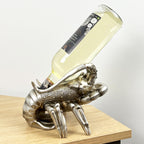 Silver Lobster Single Wine Bottle Holder for Table – Resin