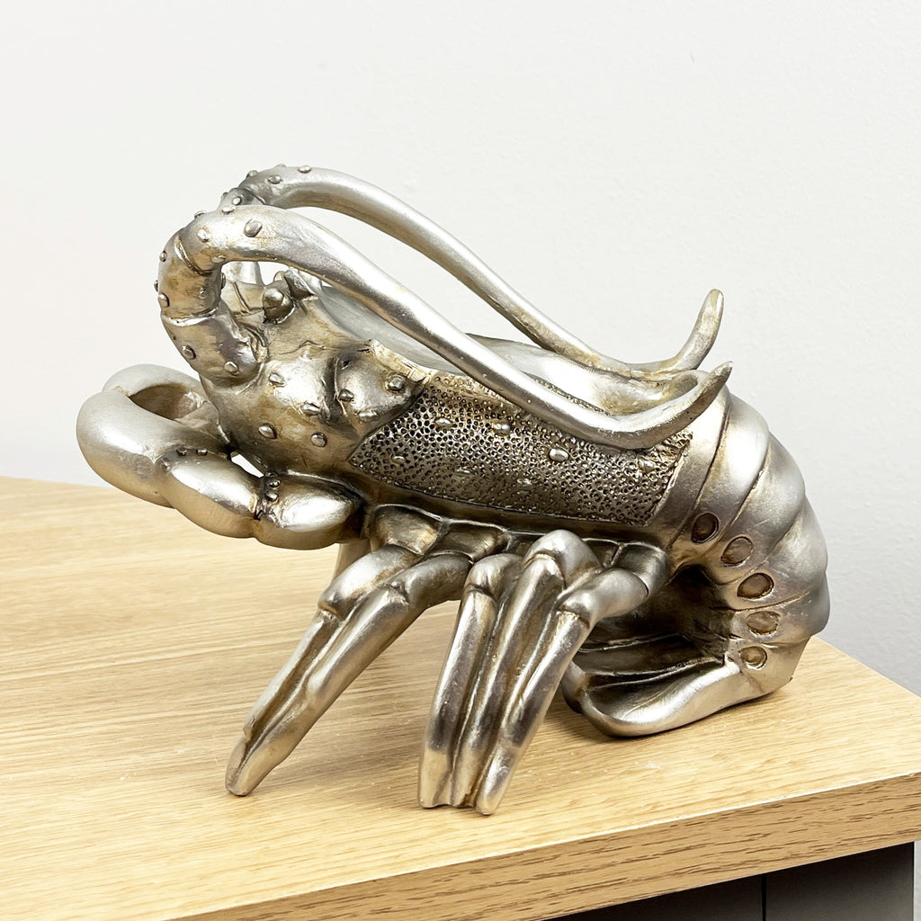 Silver Lobster Single Wine Bottle Holder for Table – Resin