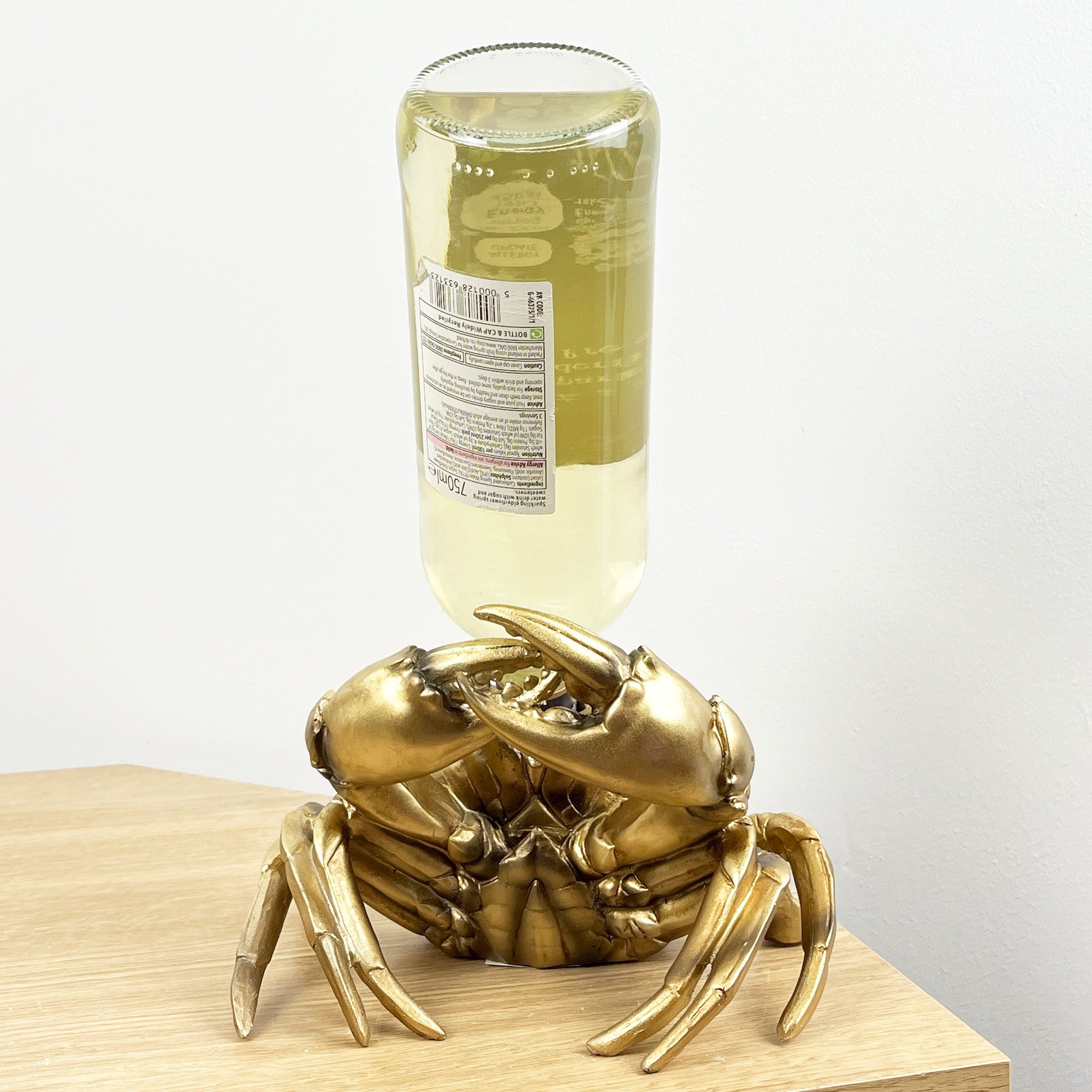 Gold Crab Single Wine Bottle Holder for Table – Resin