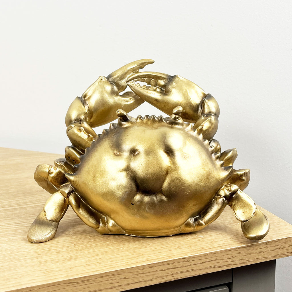 Gold Crab Single Wine Bottle Holder for Table – Resin