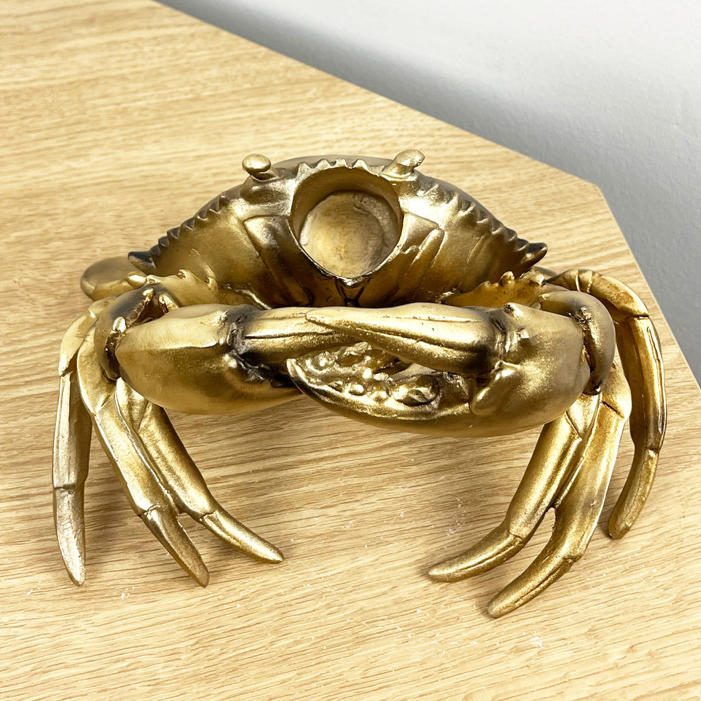 Gold Crab Single Wine Bottle Holder for Table – Resin
