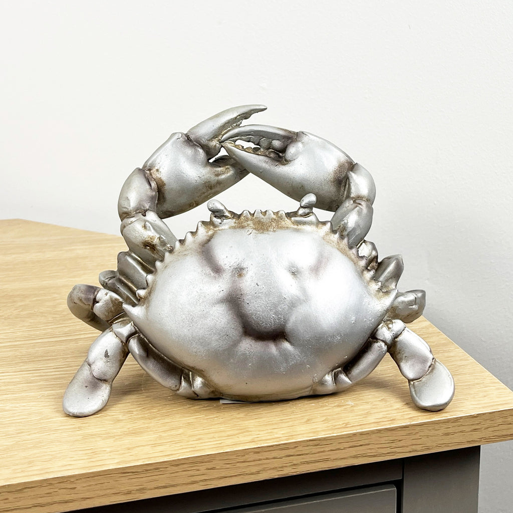 Silver Crab Single Wine Bottle Holder for Table – Resin