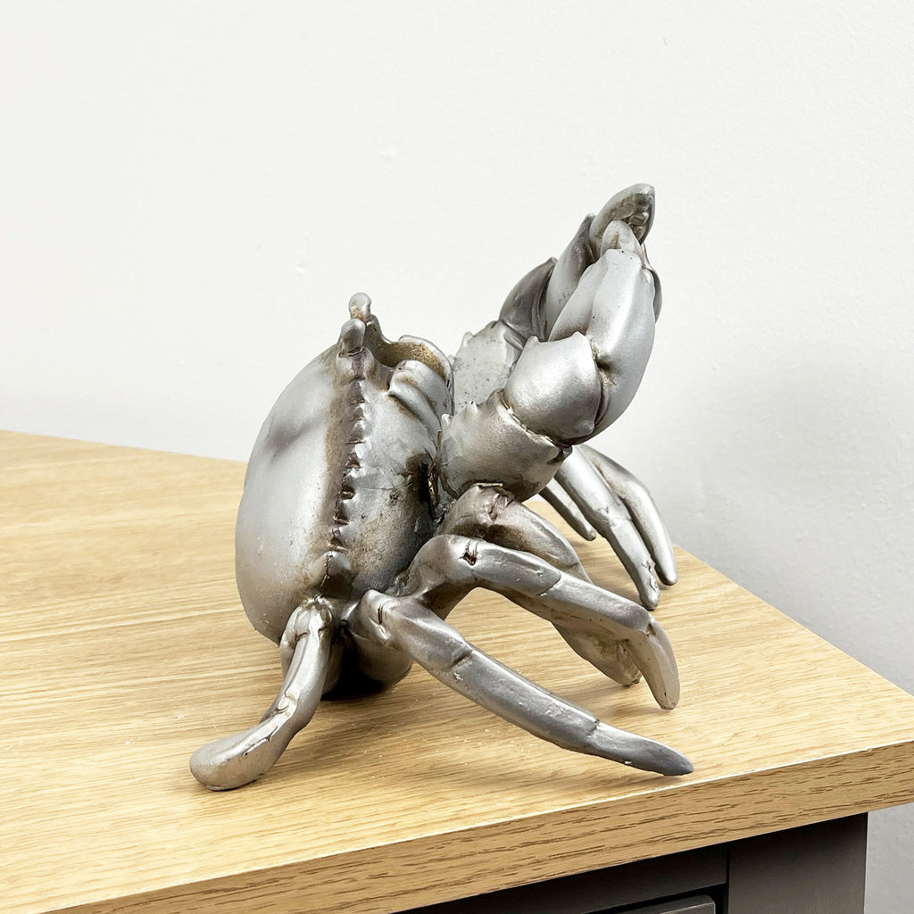 Silver Crab Single Wine Bottle Holder for Table – Resin