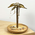 19.5cm Tropical Palm Tree Jewellery Stand / Organiser - Gold