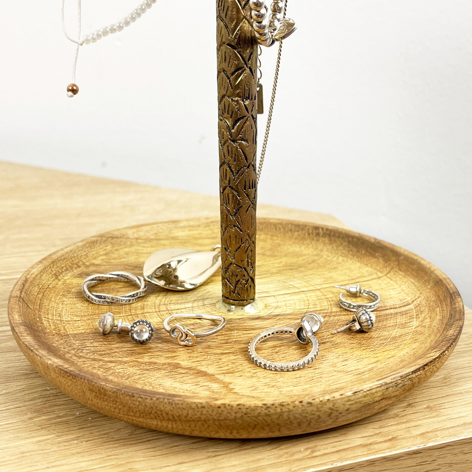 19.5cm Tropical Palm Tree Jewellery Stand / Organiser - Gold