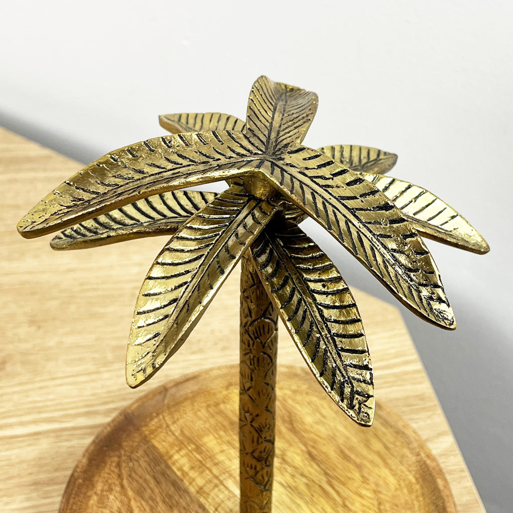 19.5cm Tropical Palm Tree Jewellery Stand / Organiser - Gold