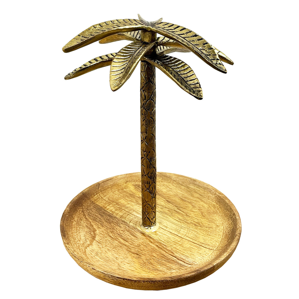 19.5cm Tropical Palm Tree Jewellery Stand / Organiser - Gold
