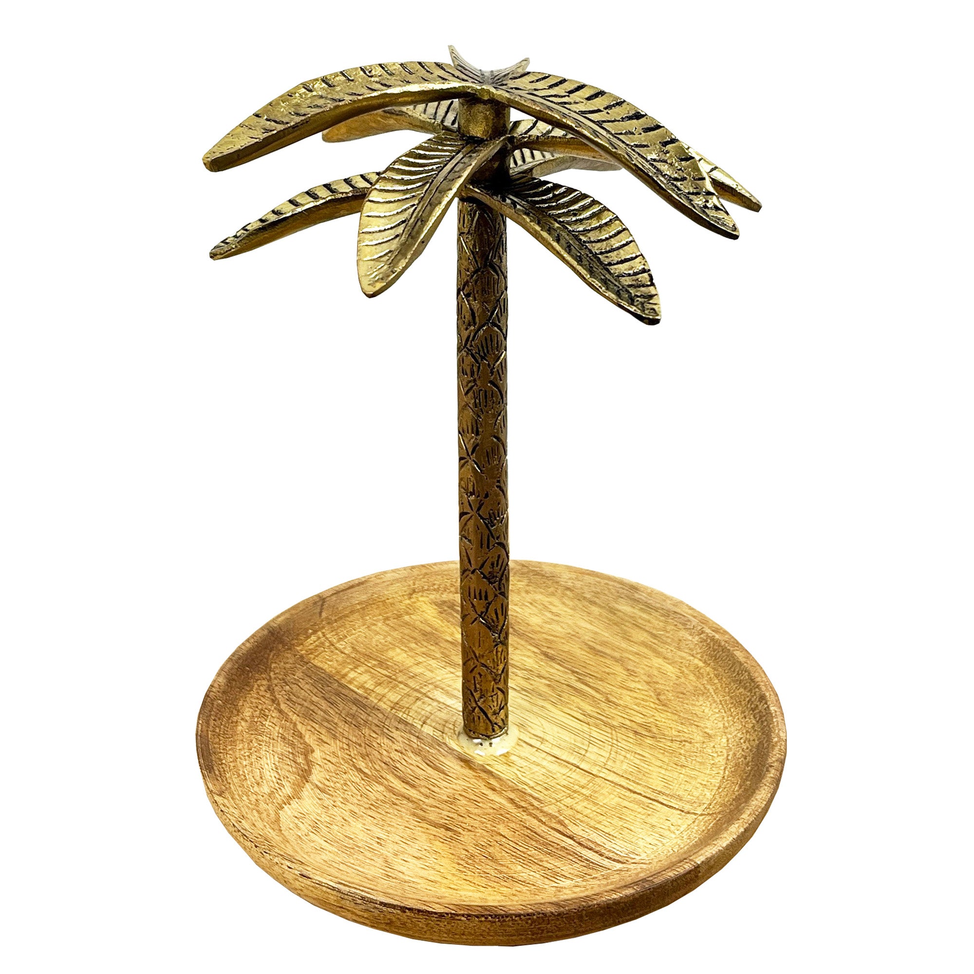 19.5cm Tropical Palm Tree Jewellery Stand / Organiser - Gold