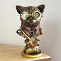 32.5cm Steampunk Cat Bust Ornament / Statue - Resin