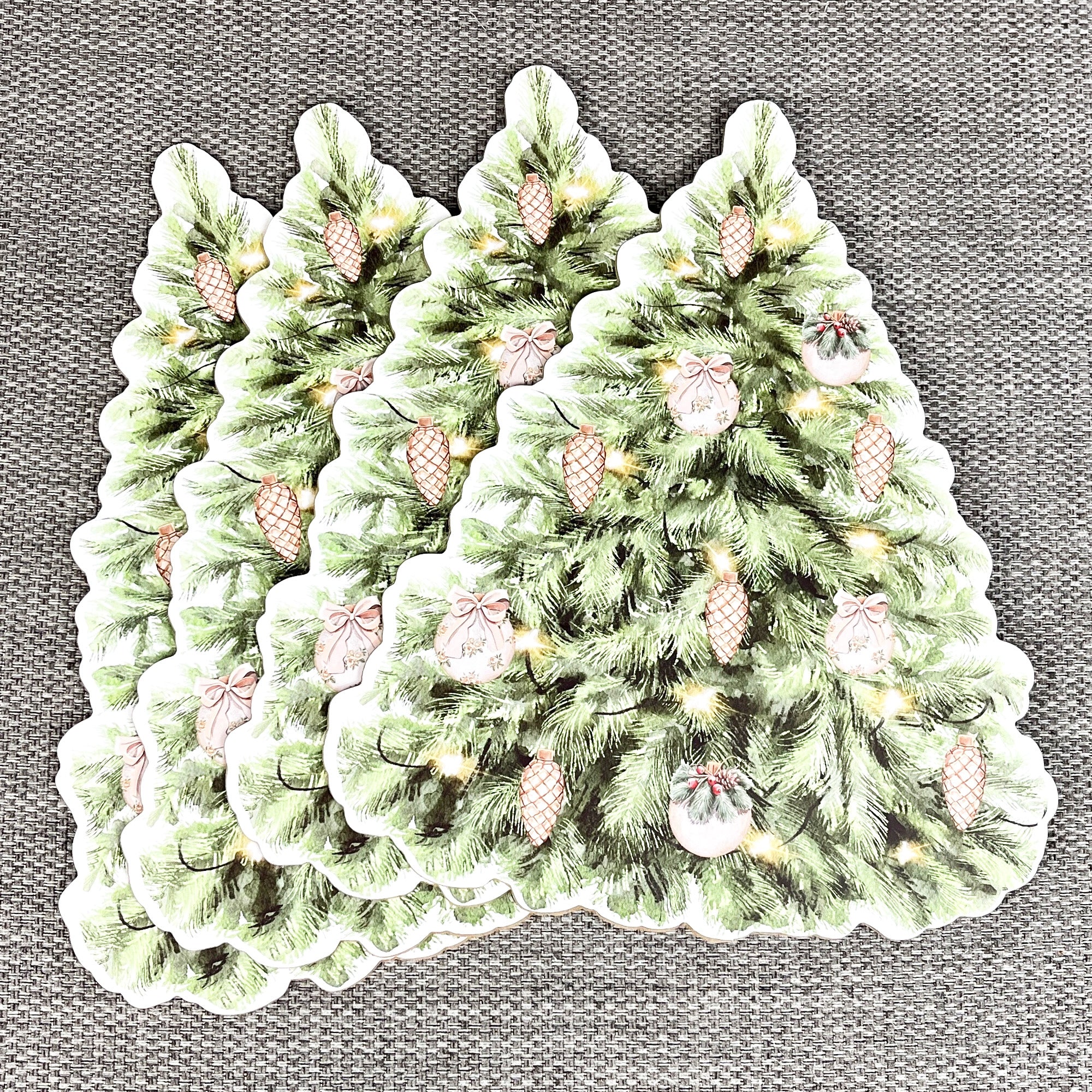 Set of 4 Christmas Tree Placemats – Cork