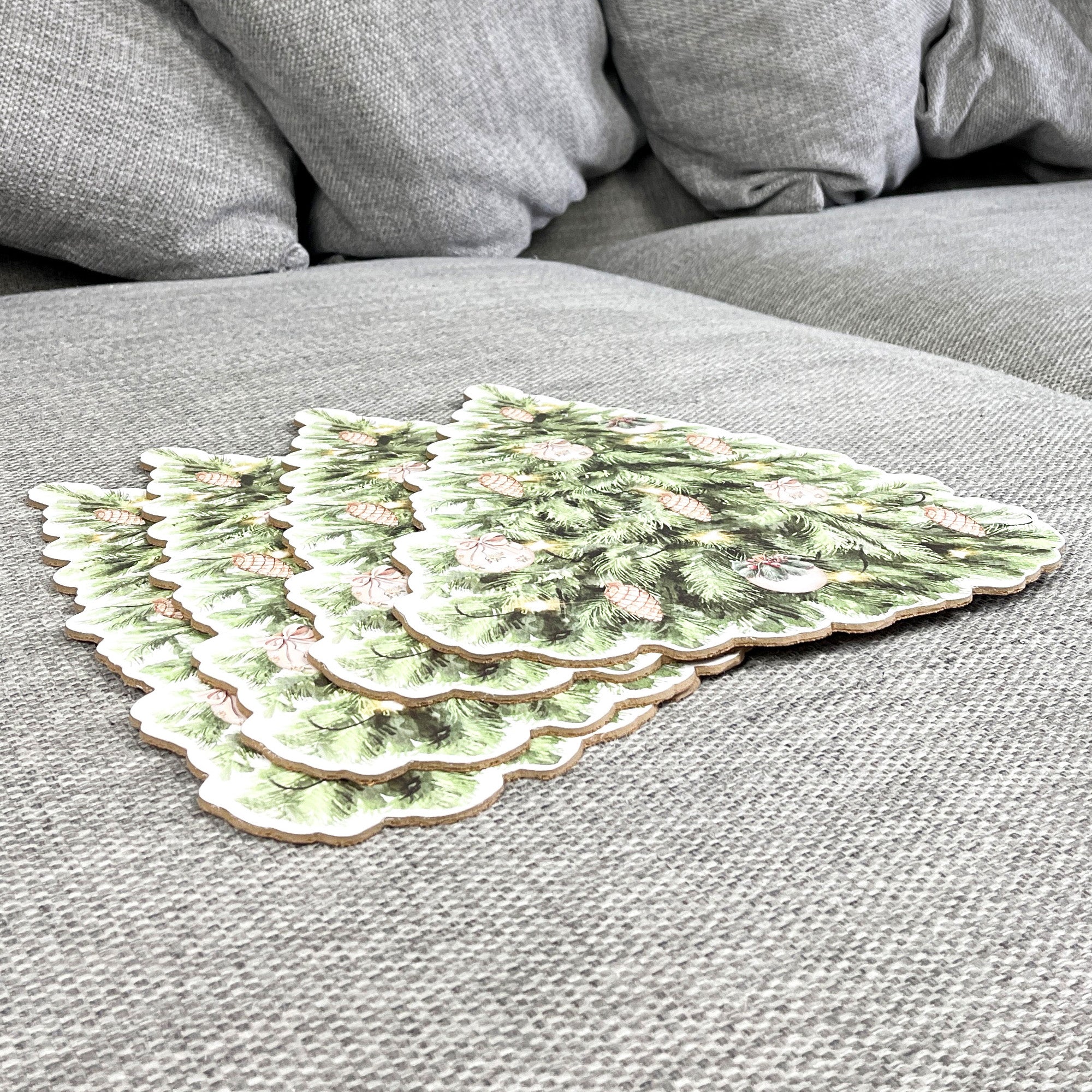 Set of 4 Christmas Tree Placemats – Cork