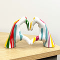 19cm x 11cm Paint Drip Heart Hands Ornament - Resin