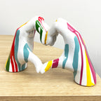 19cm x 11cm Paint Drip Heart Hands Ornament - Resin