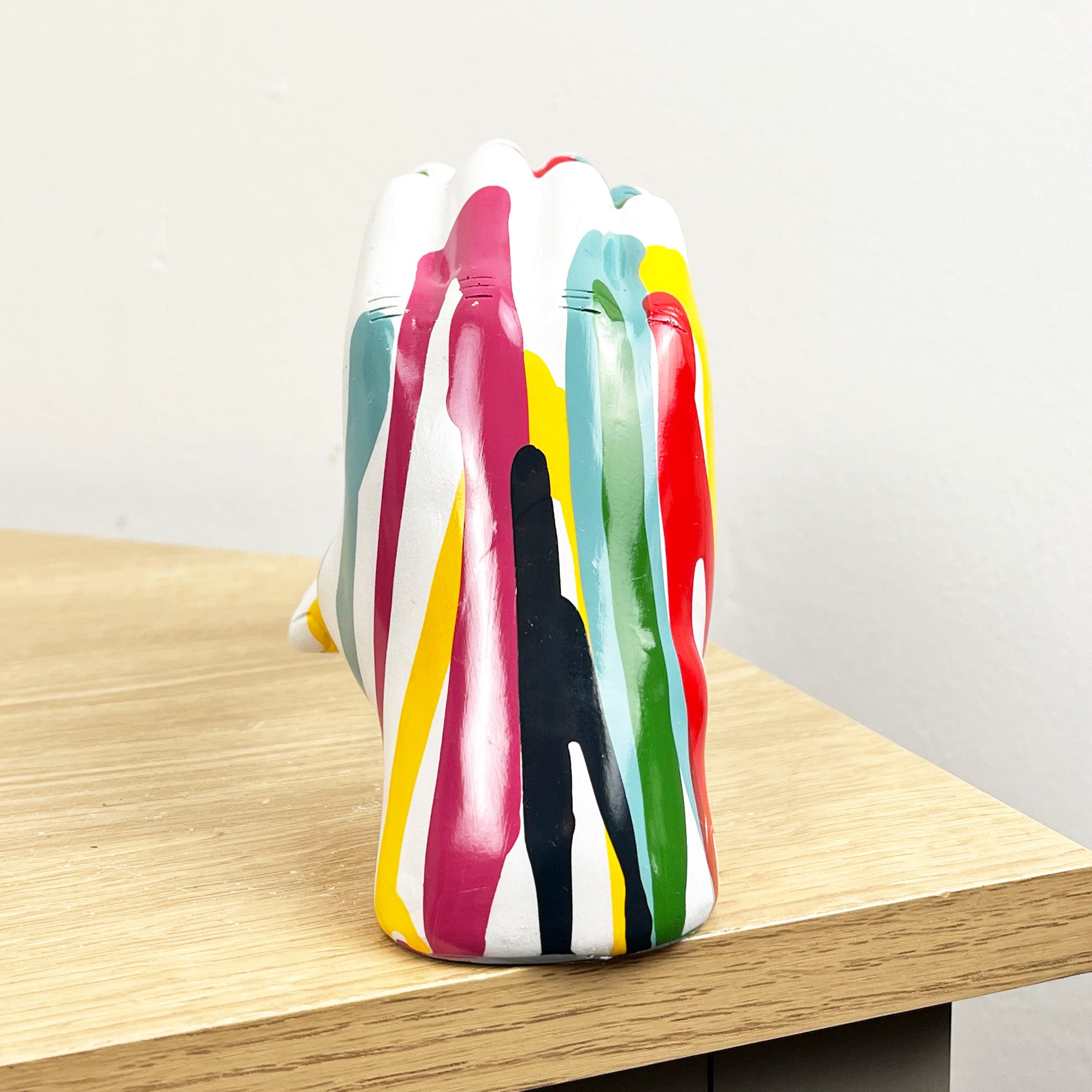 19cm x 11cm Paint Drip Heart Hands Ornament - Resin