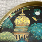 32cm Metal Decorative Tray - Indian Temple Design