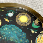 32cm Metal Decorative Tray - Indian Temple Design