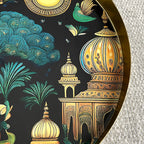 32cm Metal Decorative Tray - Indian Temple Design