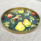 32cm Metal Decorative Tray - Apples & Pears Design