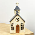 24cm Rustic Church Tealight Holder – Ceramic