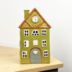 26cm Large Green House Tealight Holder – Ceramic
