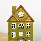 26cm Large Green House Tealight Holder – Ceramic
