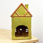 26cm Large Green House Tealight Holder – Ceramic