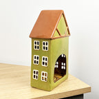 26cm Large Green House Tealight Holder – Ceramic