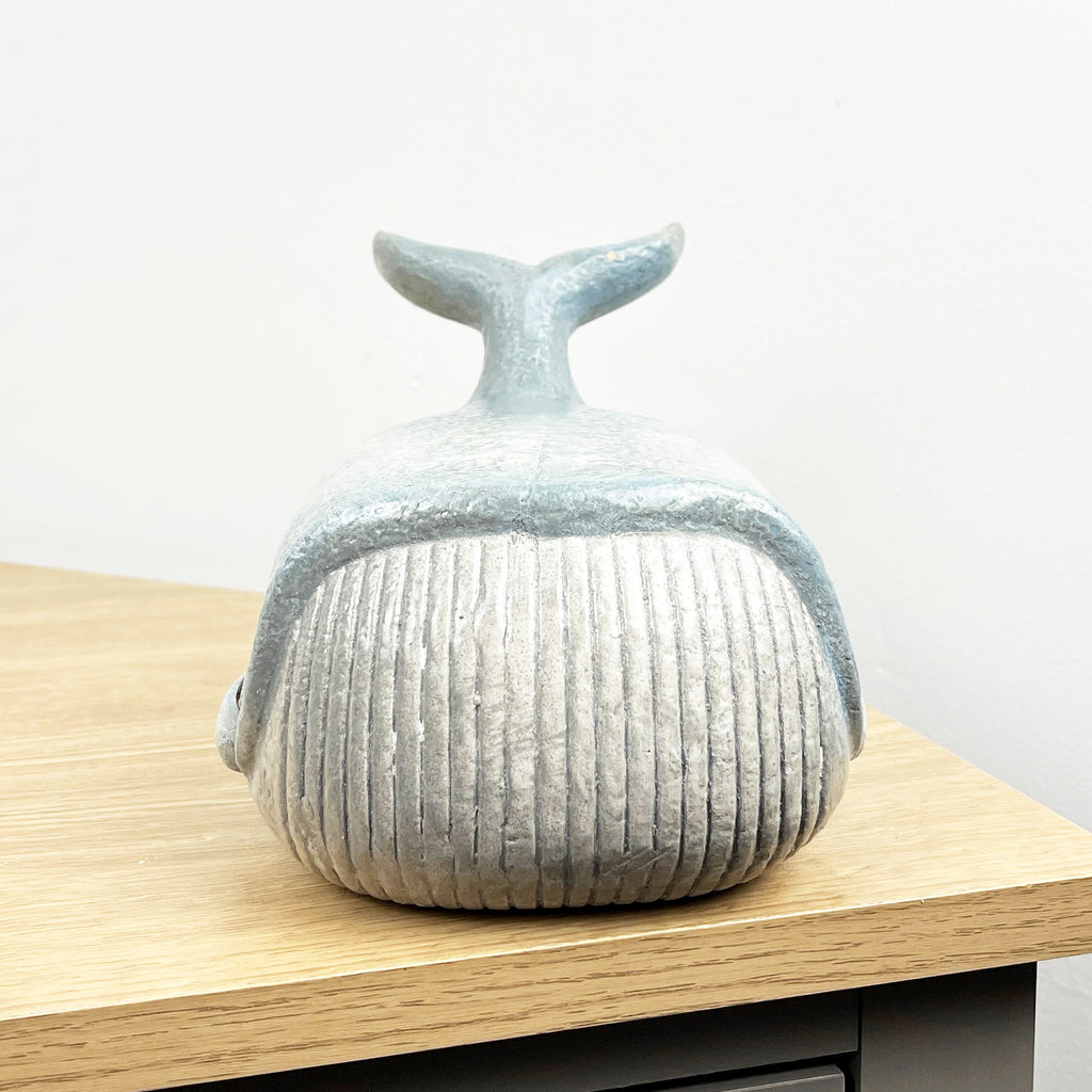21cm Rustic Whale Ornament - Ceramic