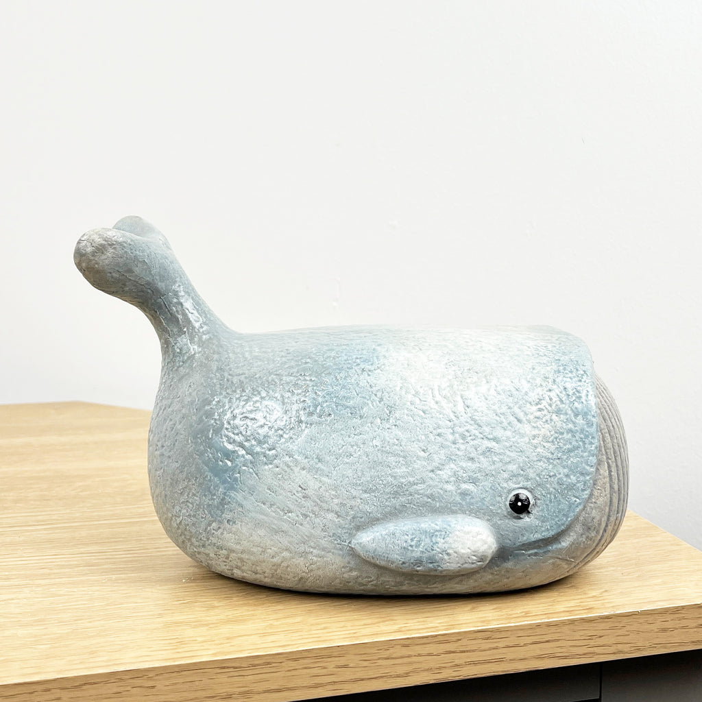 21cm Rustic Whale Ornament - Ceramic