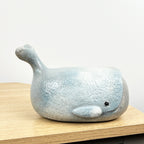 21cm Rustic Whale Ornament - Ceramic