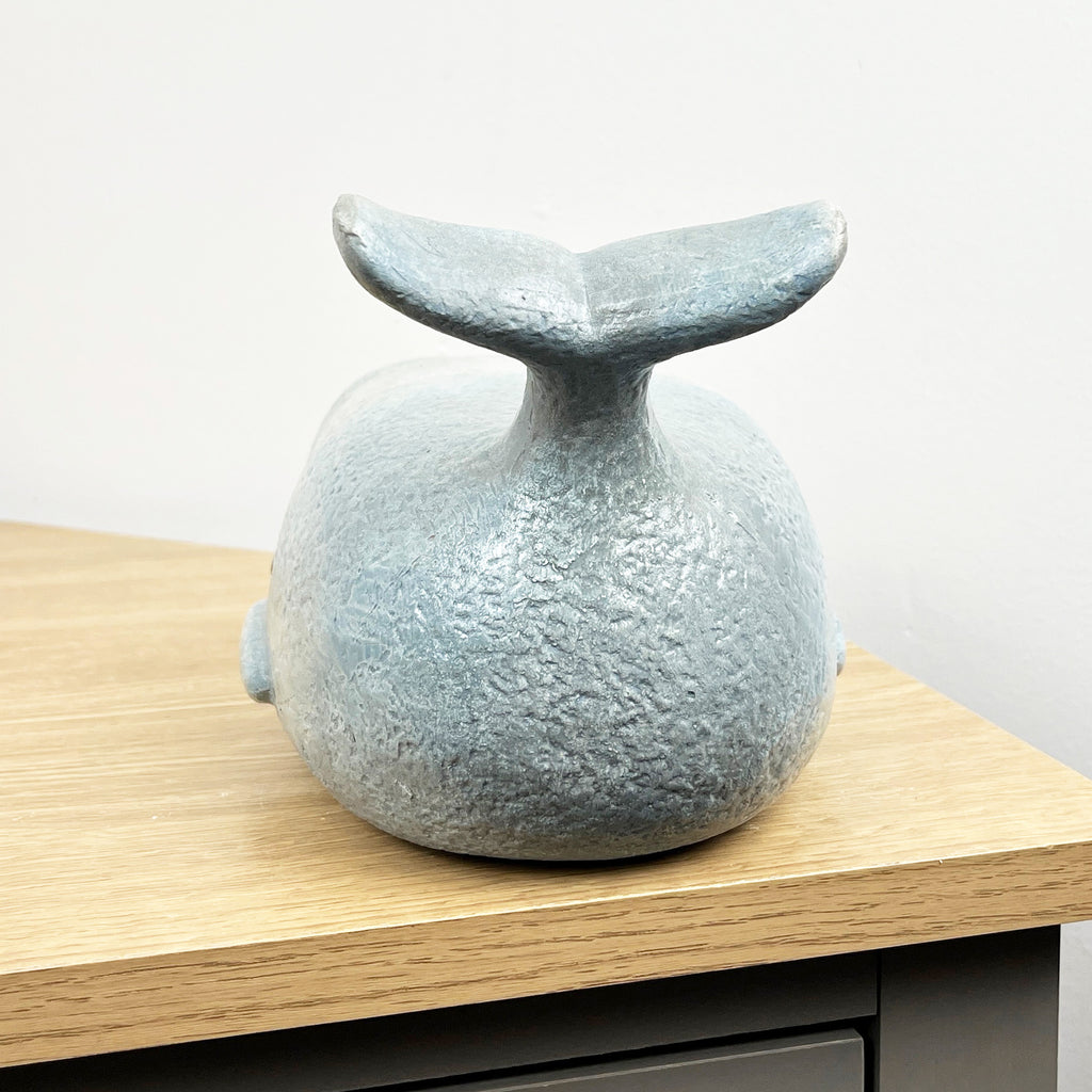 21cm Rustic Whale Ornament - Ceramic