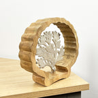 22cm Rustic Wooden Frame Nautical Coral Sculpture - Aluminium