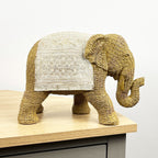 Large Rattan Style Elephant Ornament – Resin